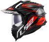 LS2 MX701 EXPLORER-06 HPFC SPIRE adventure helma černá/titan/červená vel.M